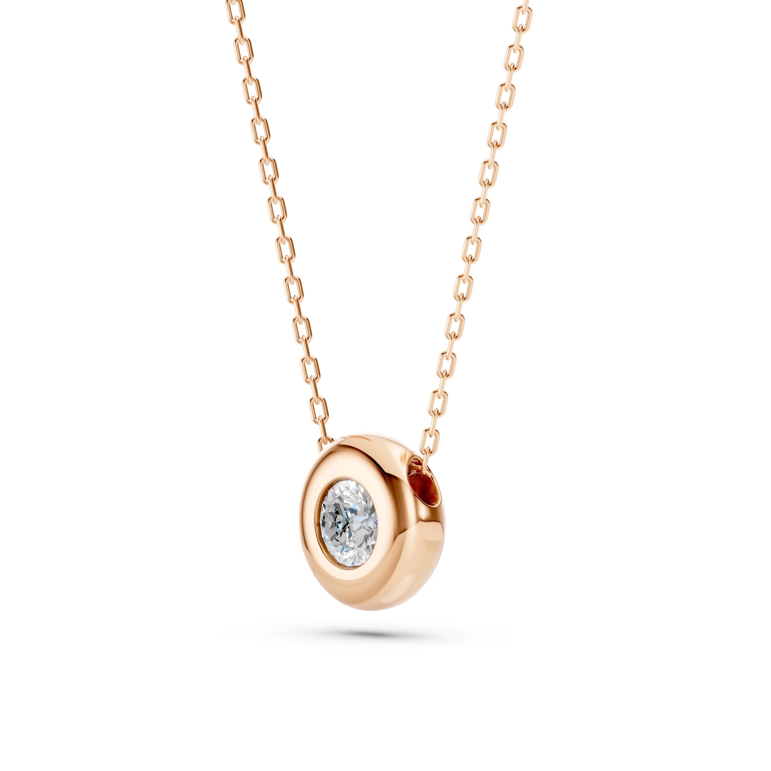Colier din Aur cu Diamant Rotund Briliant 0.15 CT
