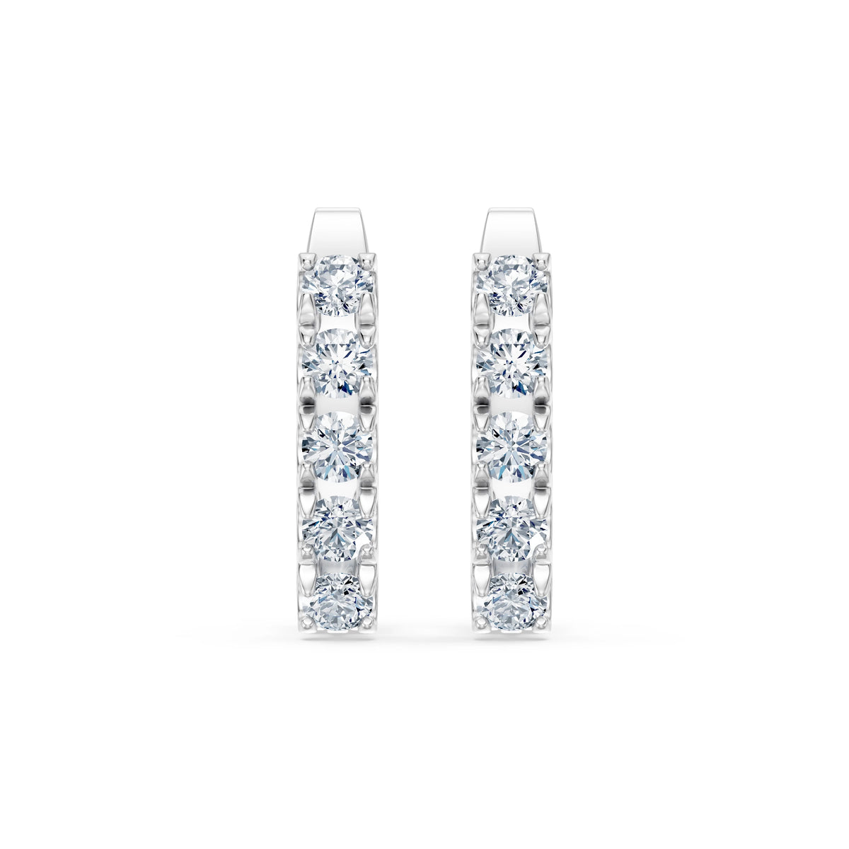 Cercei din Aur cu Diamante, Forma Rotund Briliant, 0,60 CT