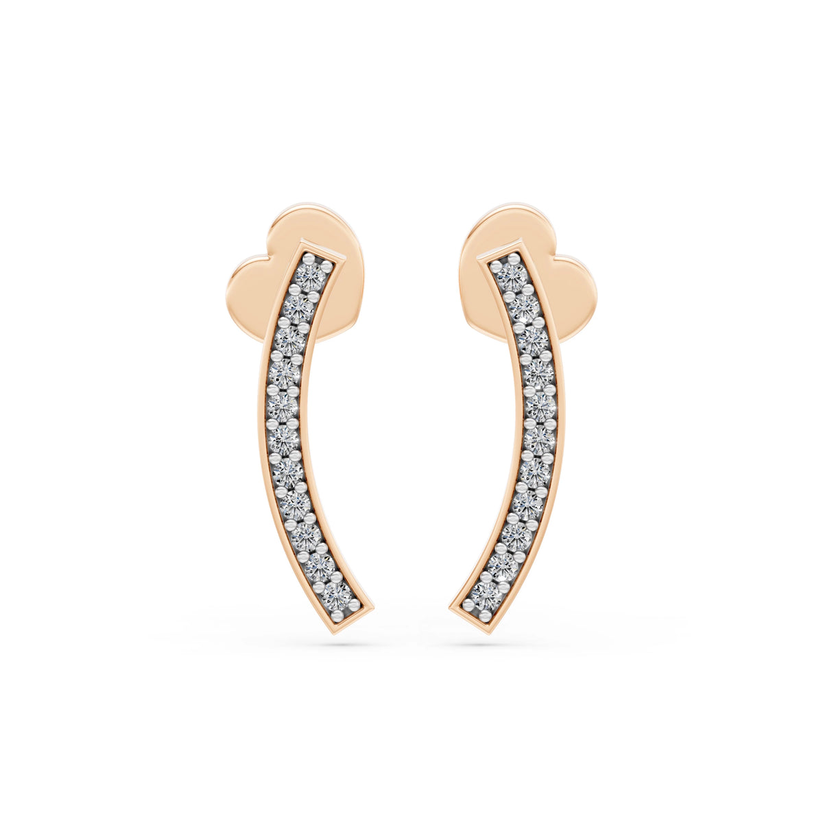 Cercei din Aur cu Diamante, Forma Rotund Briliant, 0,13 CT