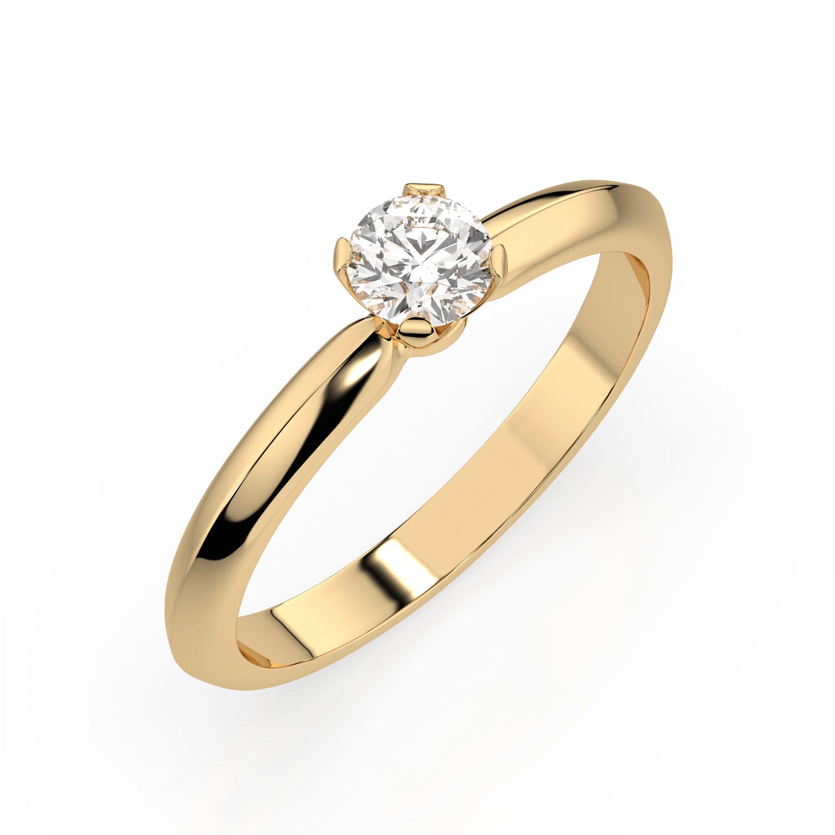 Inel de Logodnă Solitaire din Aur, Diamant Rotund Briliant 0,30 CT