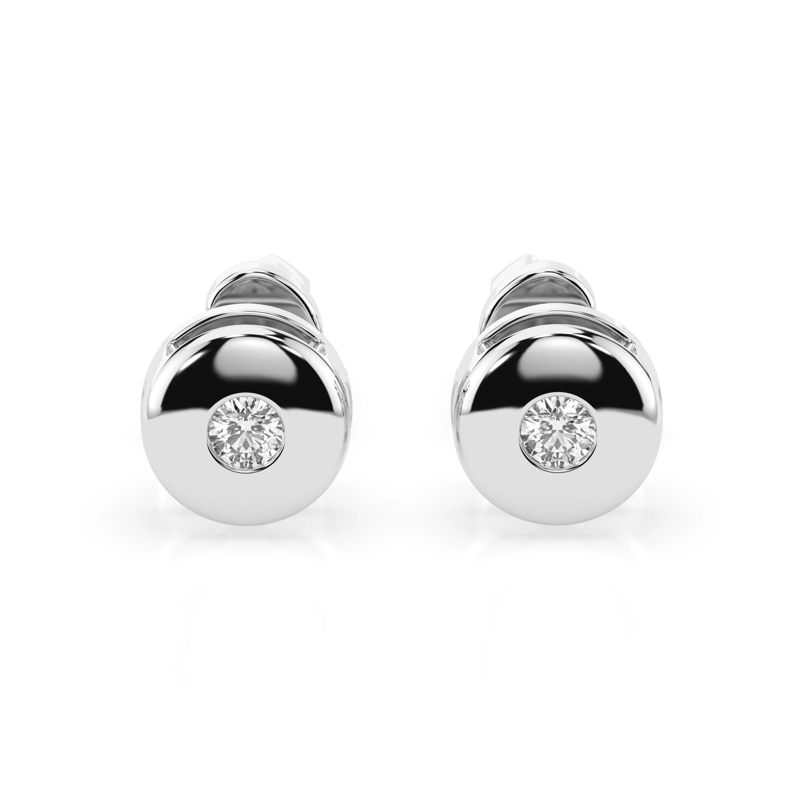 Cercei din Aur cu Diamante Rotunde Briliant 0.08 CT