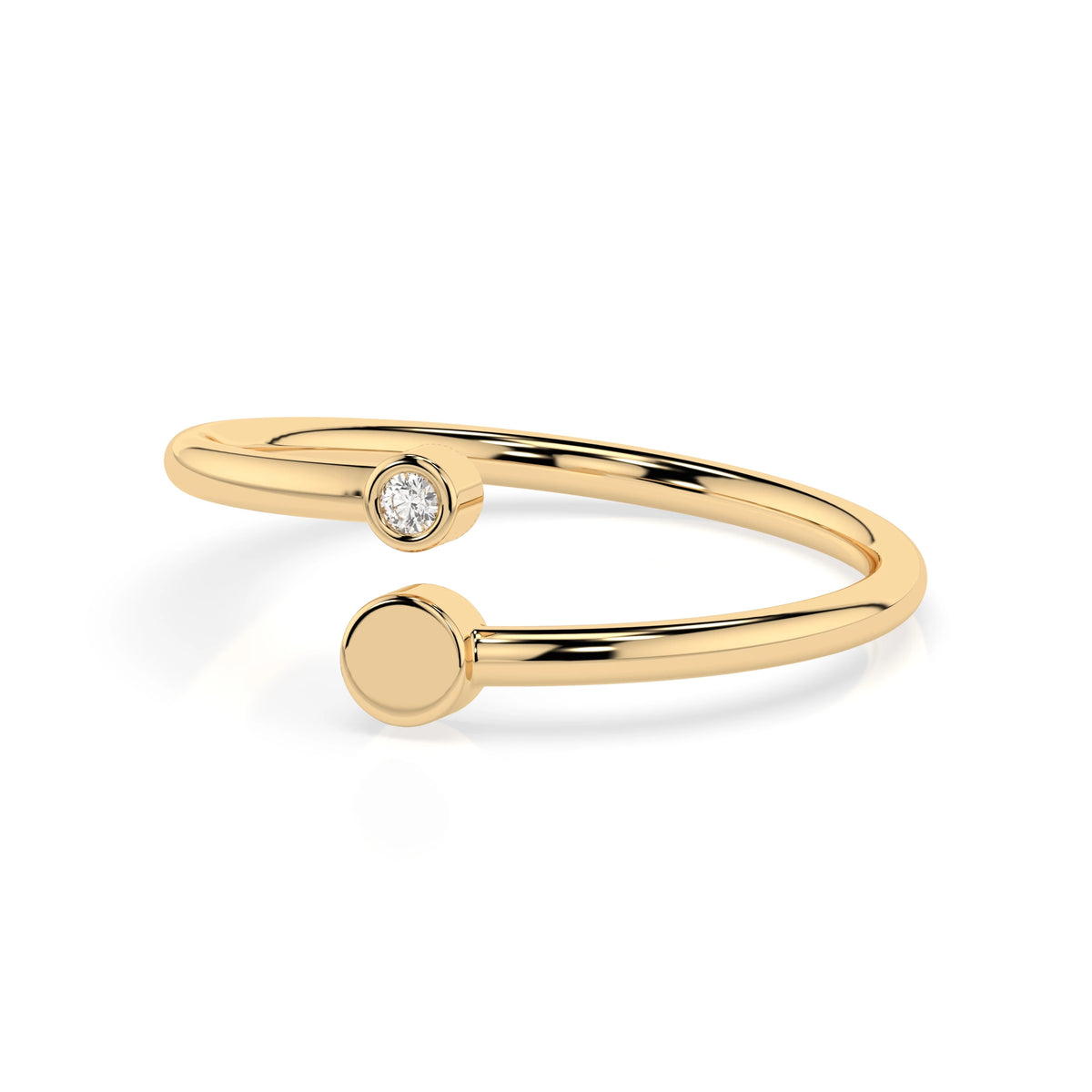 Inel din Aur cu Diamant, Forma Rotund Briliant, 0,02 CT