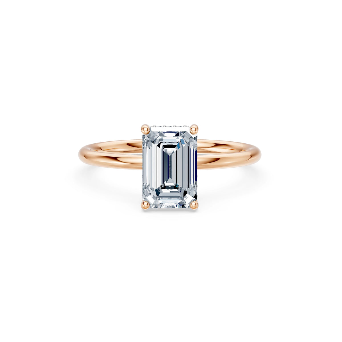 Inel de Logodnă Solitaire din Aur, Diamant Emerald 2,00 CT