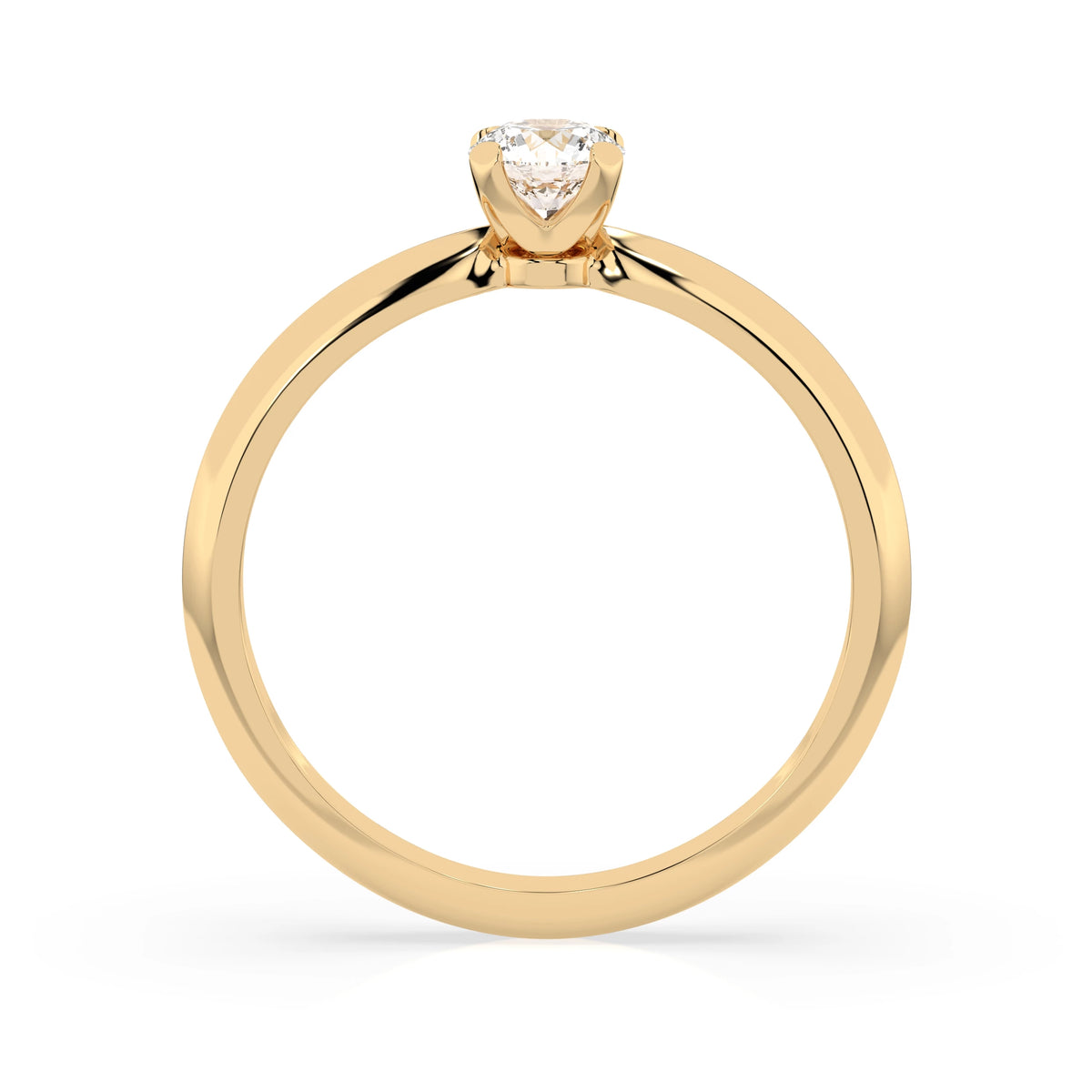 Inel de Logodnă Solitaire din Aur, Diamant Rotund Briliant 0,30 CT