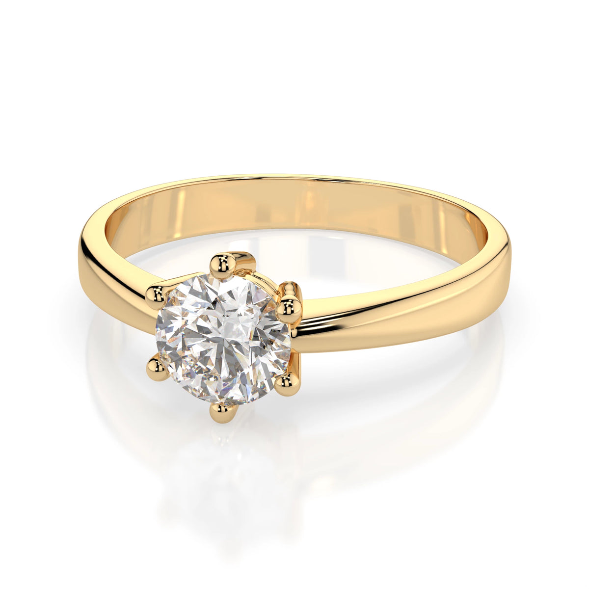 Inel de Logodnă Solitaire din Aur, Diamant Rotund Briliant 0,50 CT