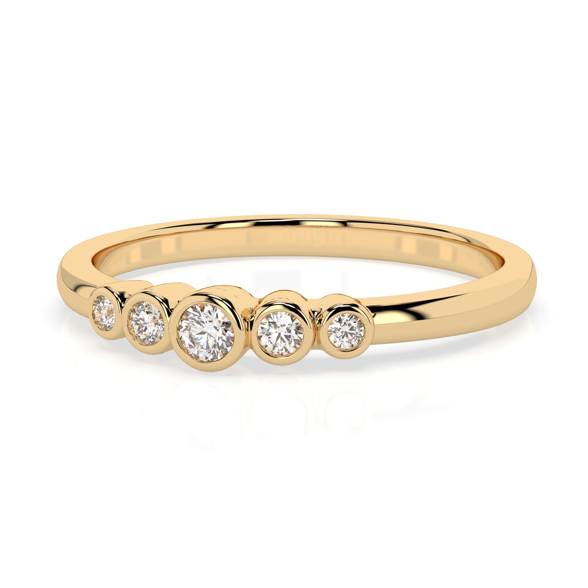 Inel din Aur cu Diamante, Forma Rotund Briliant, 0,08 CT
