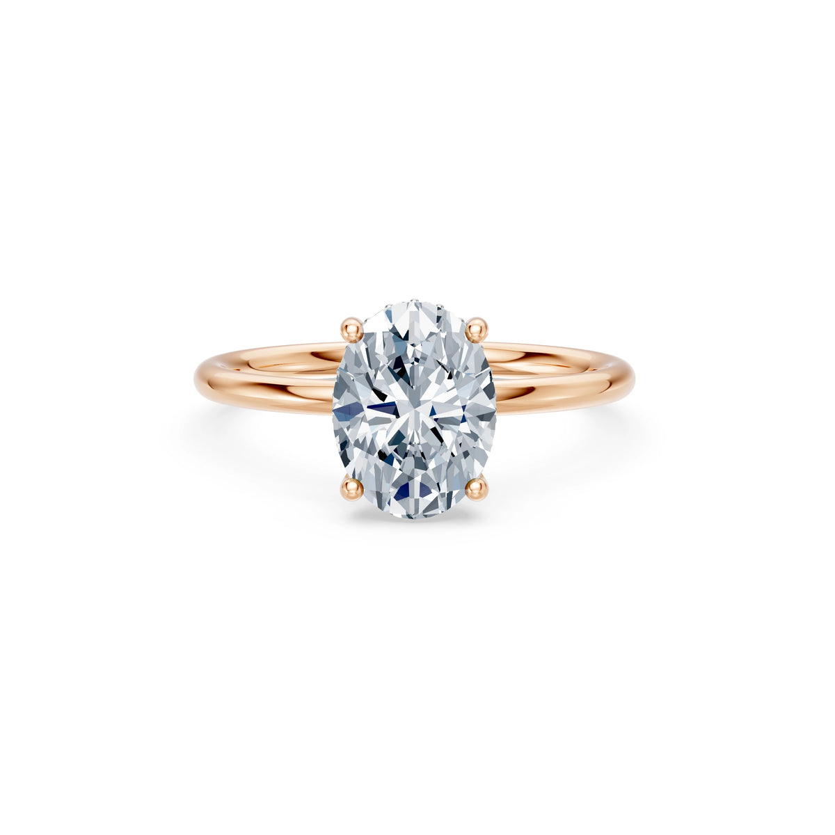 Inel de Logodnă Solitaire din Aur, Diamant Oval 2,00 CT