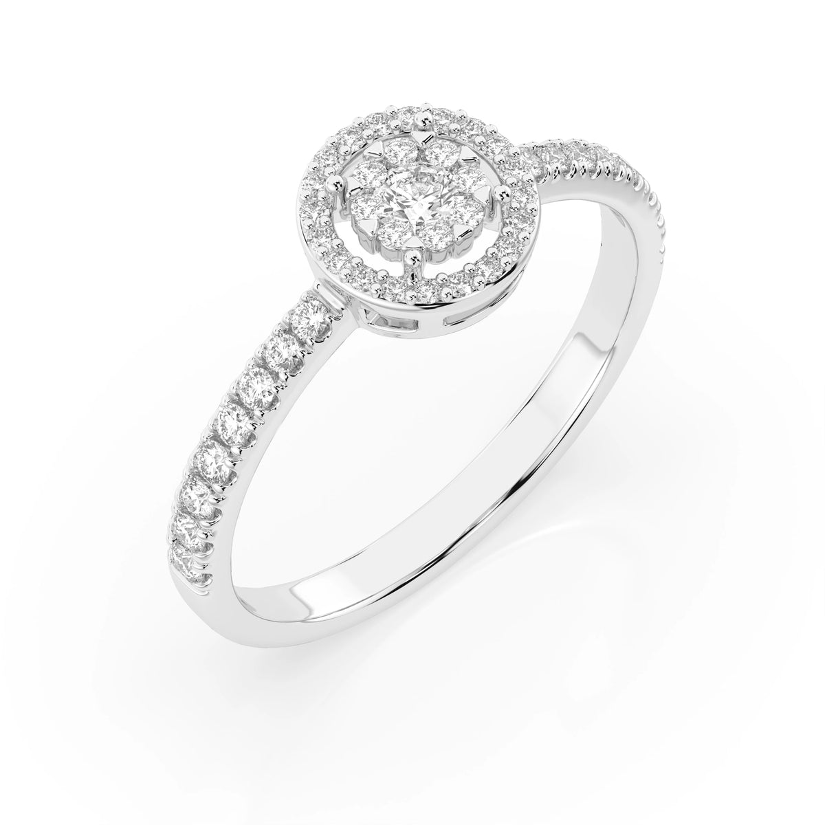 Inel din Aur cu Diamante, Forma Rotund Briliant, 0,27 CT