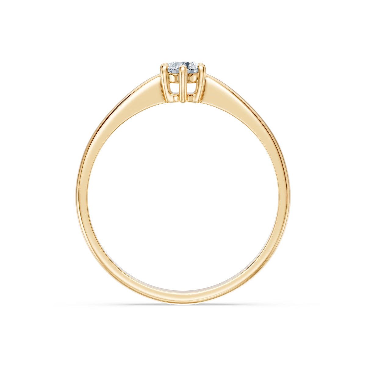 Inel de Logodnă Solitaire din Aur, Diamant Rotund Briliant 0,20 CT