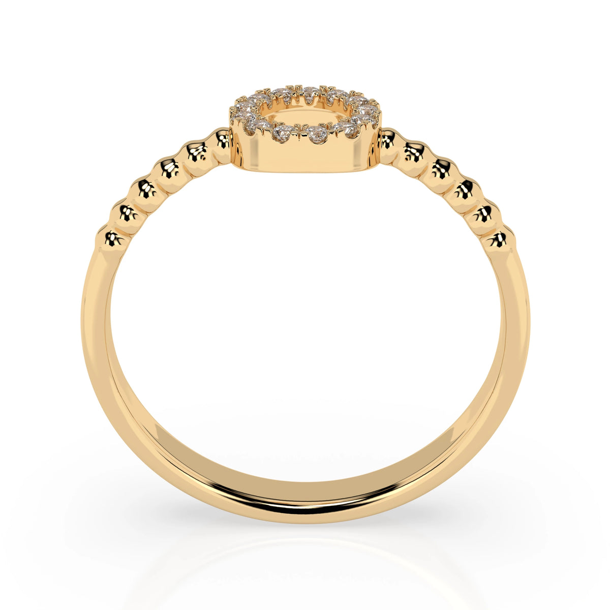 Inel din Aur cu Diamante, Forma Rotund Briliant, 0,08 CT