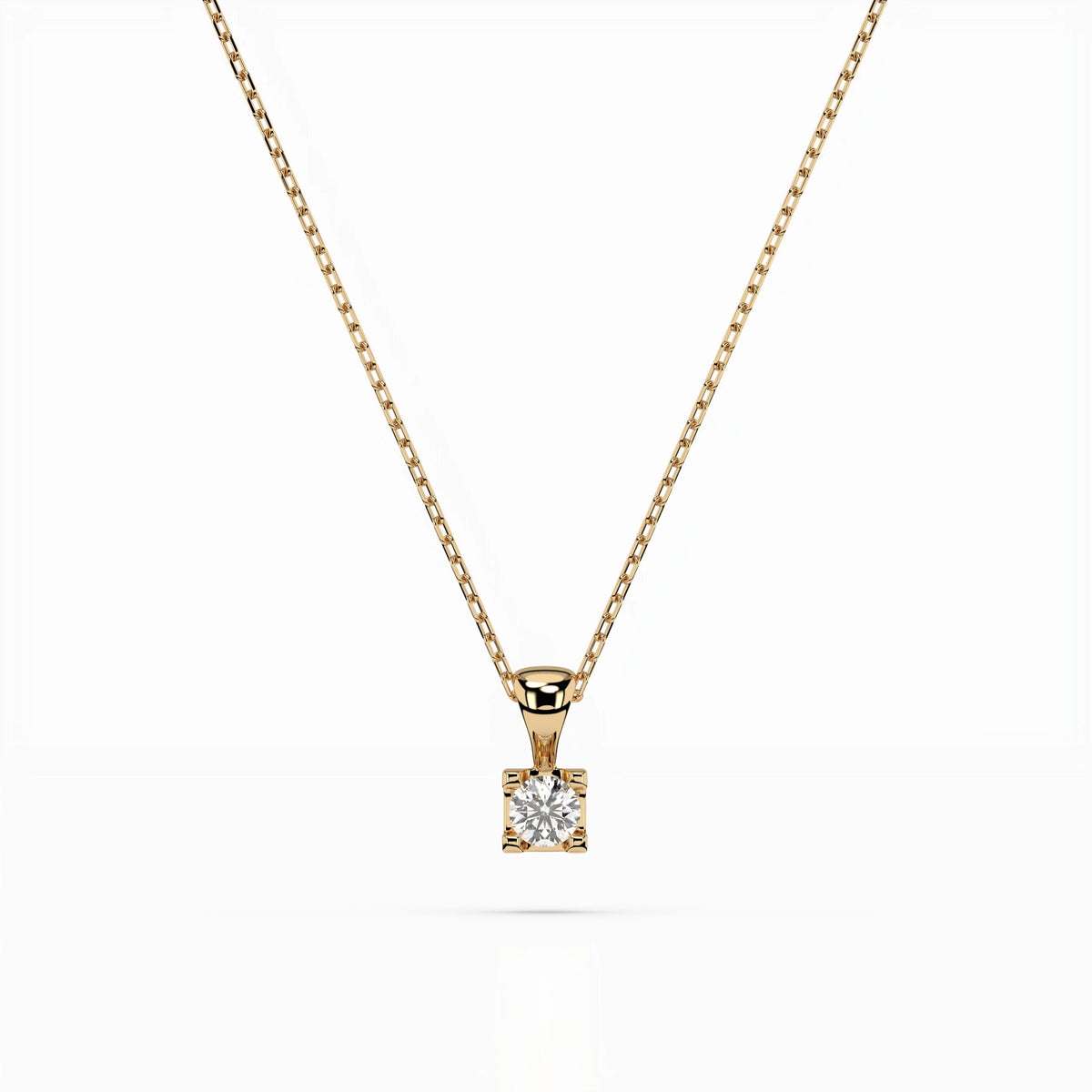 Colier din Aur cu Diamant, Forma Rotund Briliant, 0,15 CT