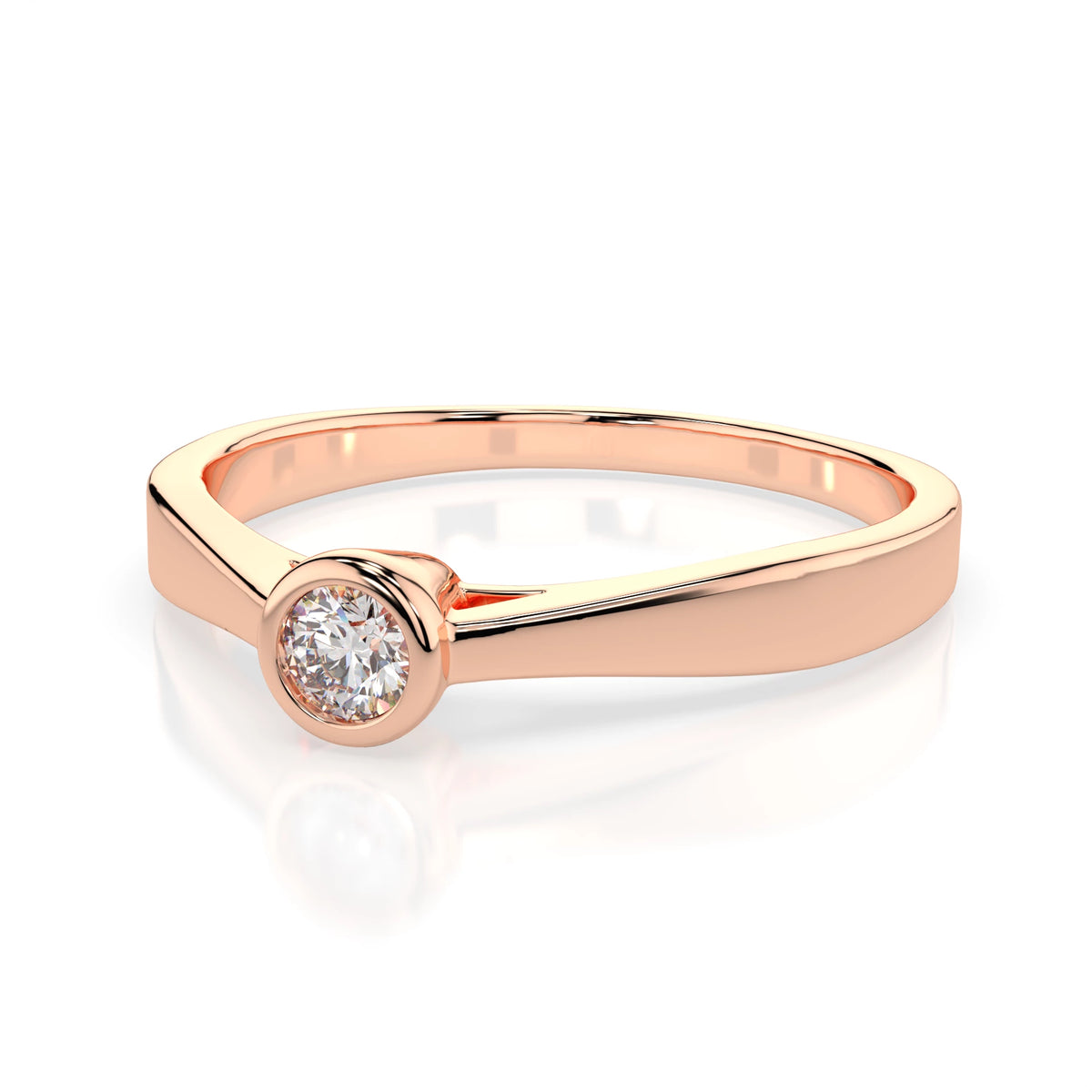 Inel de Logodnă Solitaire din Aur, Diamant Rotund Briliant 0,15 CT