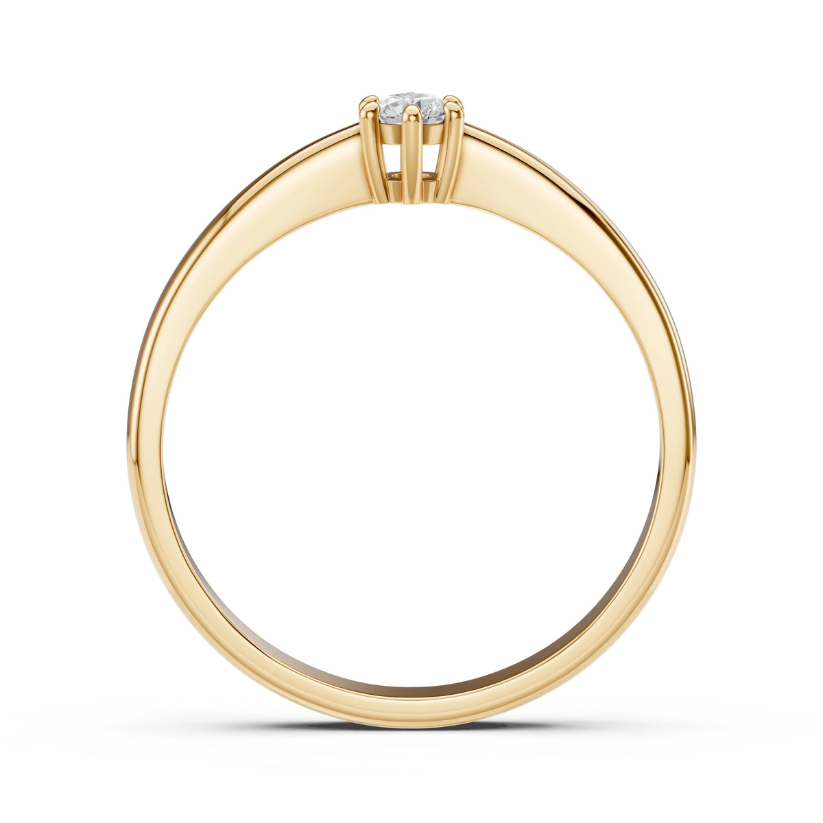 Inel de Logodnă Solitaire din Aur, Diamant Rotund Briliant 0,10 CT