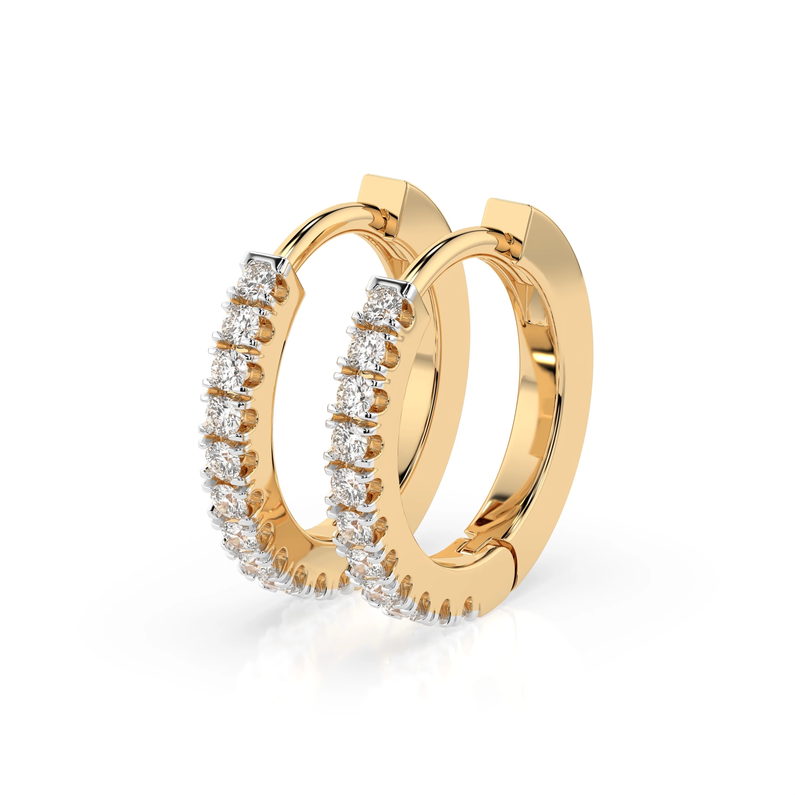 Cercei din Aur cu Diamante Rotunde Briliant 0.22 CT