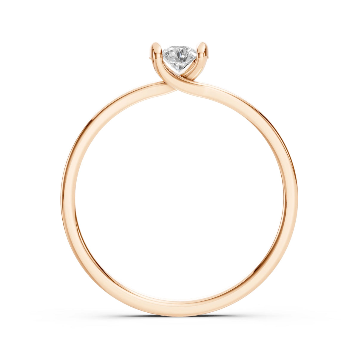 Inel de Logodnă Solitaire din Aur, Diamant Rotund Briliant 0,15 CT