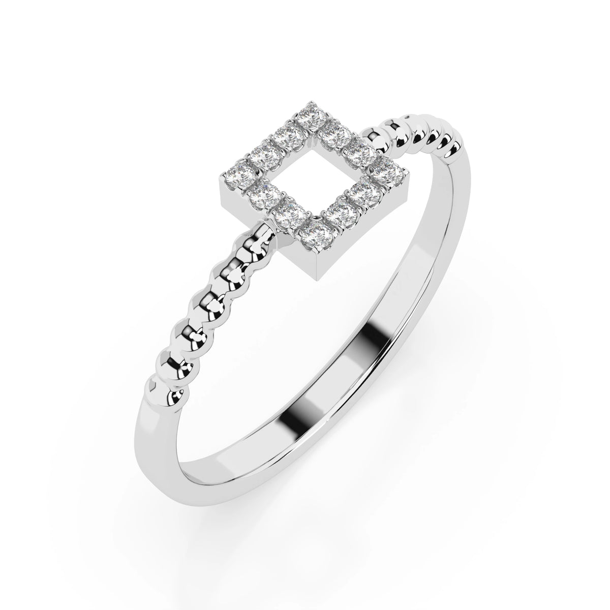 Inel din Aur cu Diamante, Forma Rotund Briliant, 0,07 CT