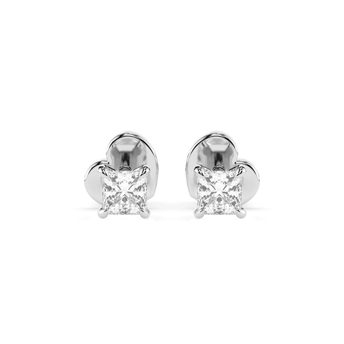 Cercei din Aur cu Diamante, Forma Princess, 0,34 CT