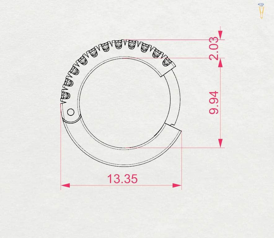Cercei din Aur cu Diamante Rotunde Briliant 0.22 CT