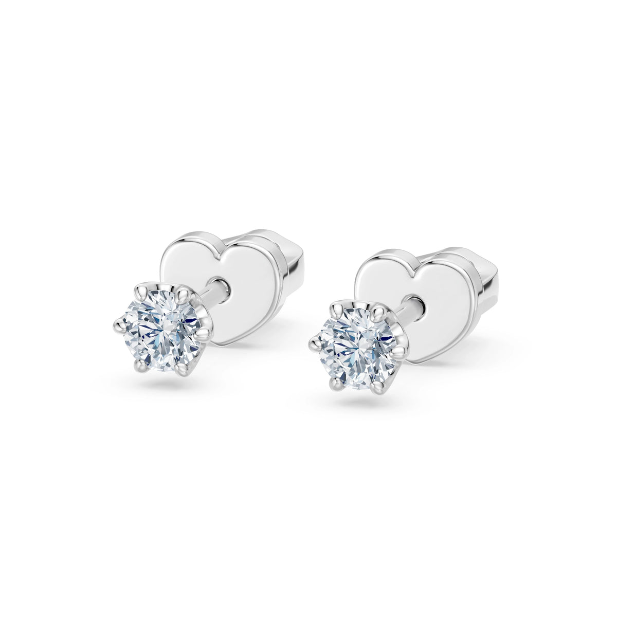 Cercei din Aur cu Diamante, Forma Rotund Briliant, 0,20 CT