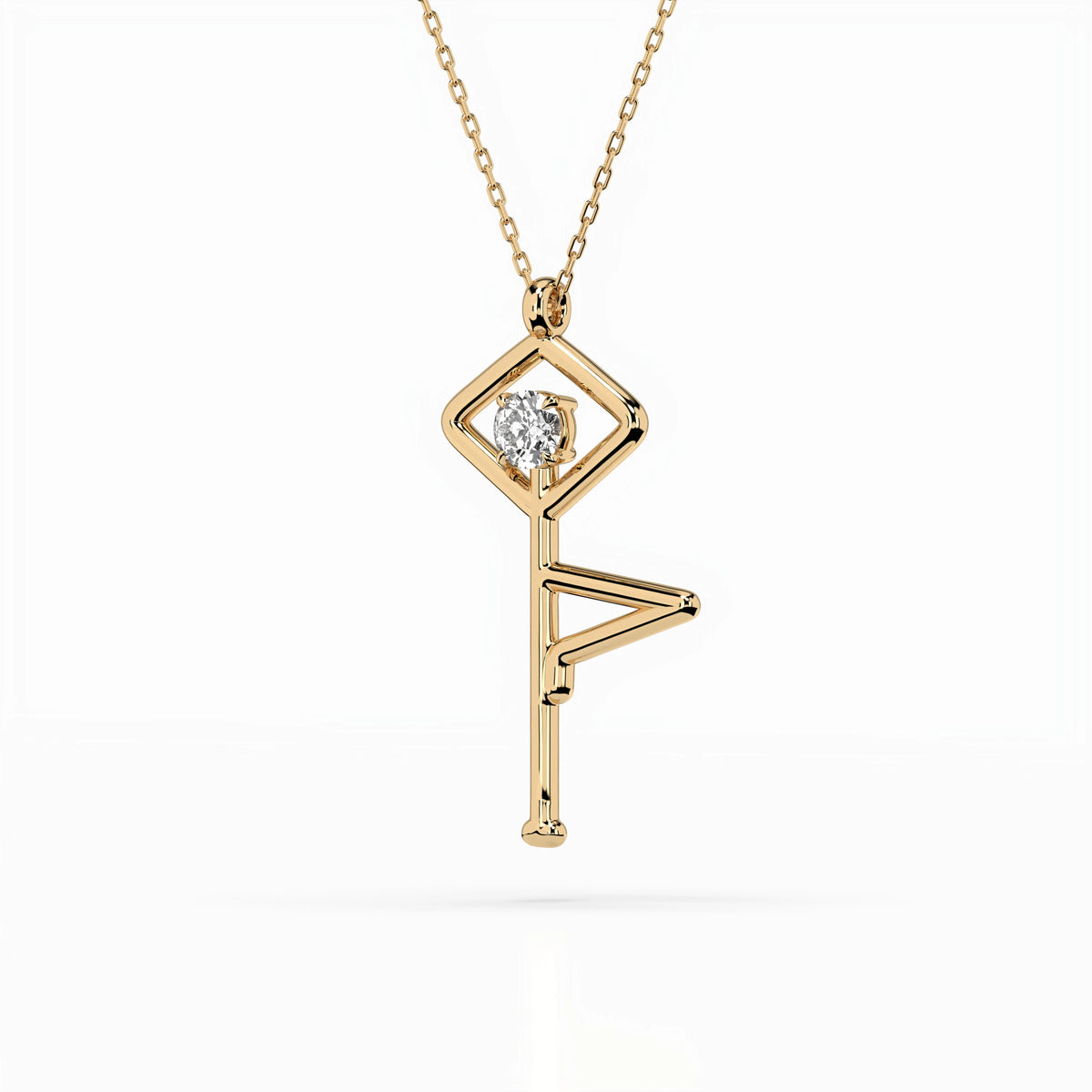 Colier din Aur cu Diamant, Forma Rotund Briliant, 0,10 CT