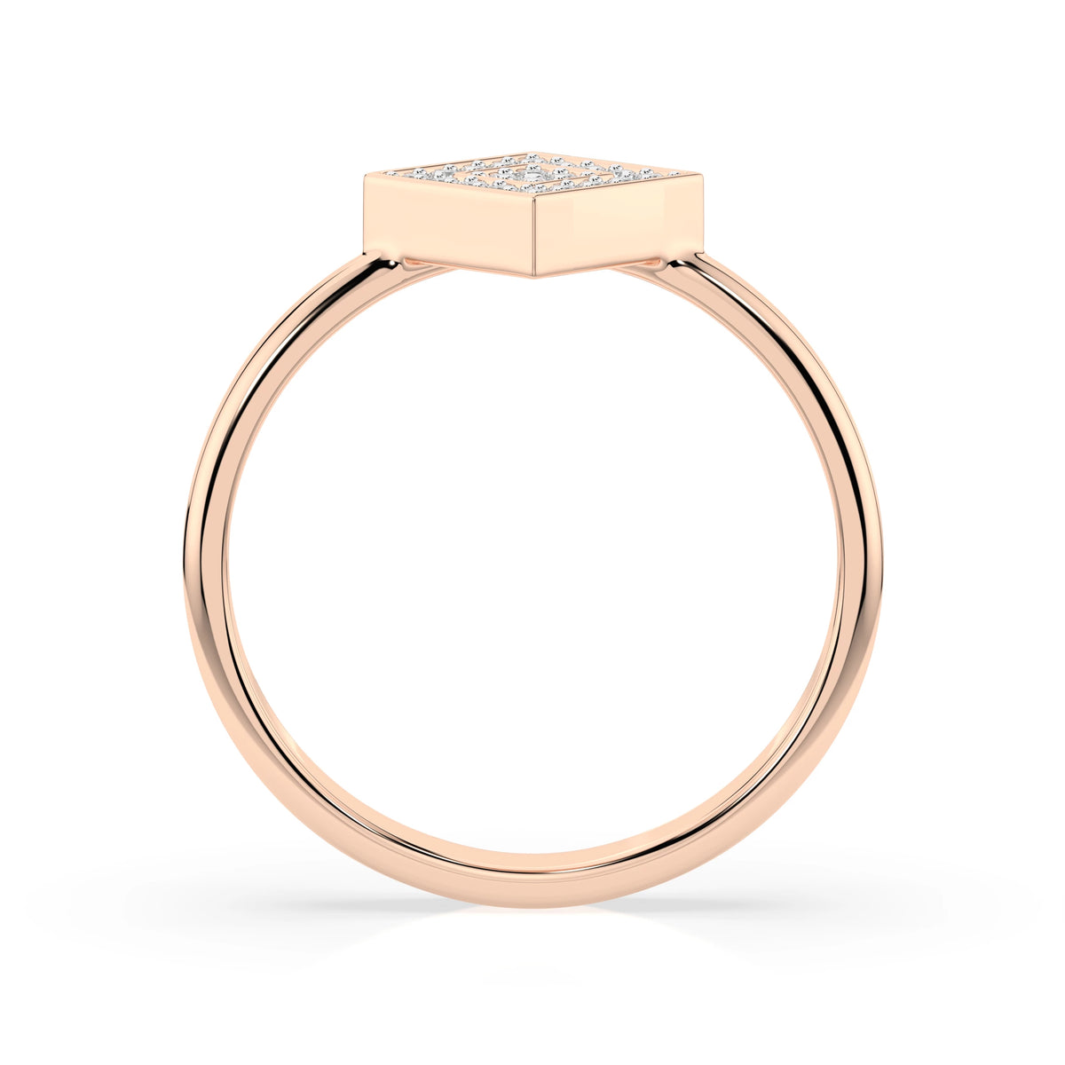 Inel din Aur cu Diamante, Forma Rotund Briliant, 0,12 CT