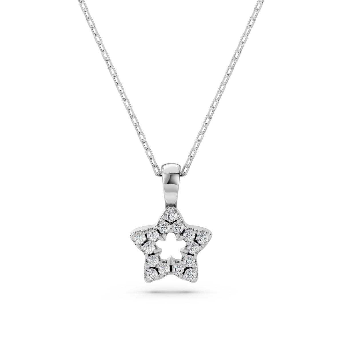 Colier din Aur cu Diamante, Forma Rotund Briliant, 0,08 CT
