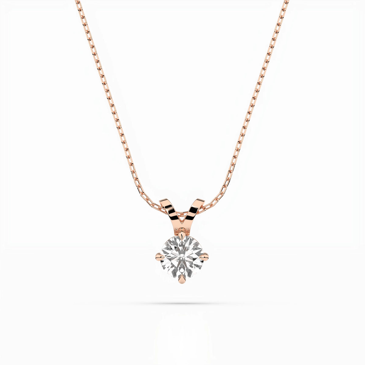 Colier din Aur cu Diamant, Forma Rotund Briliant, 0,40 CT