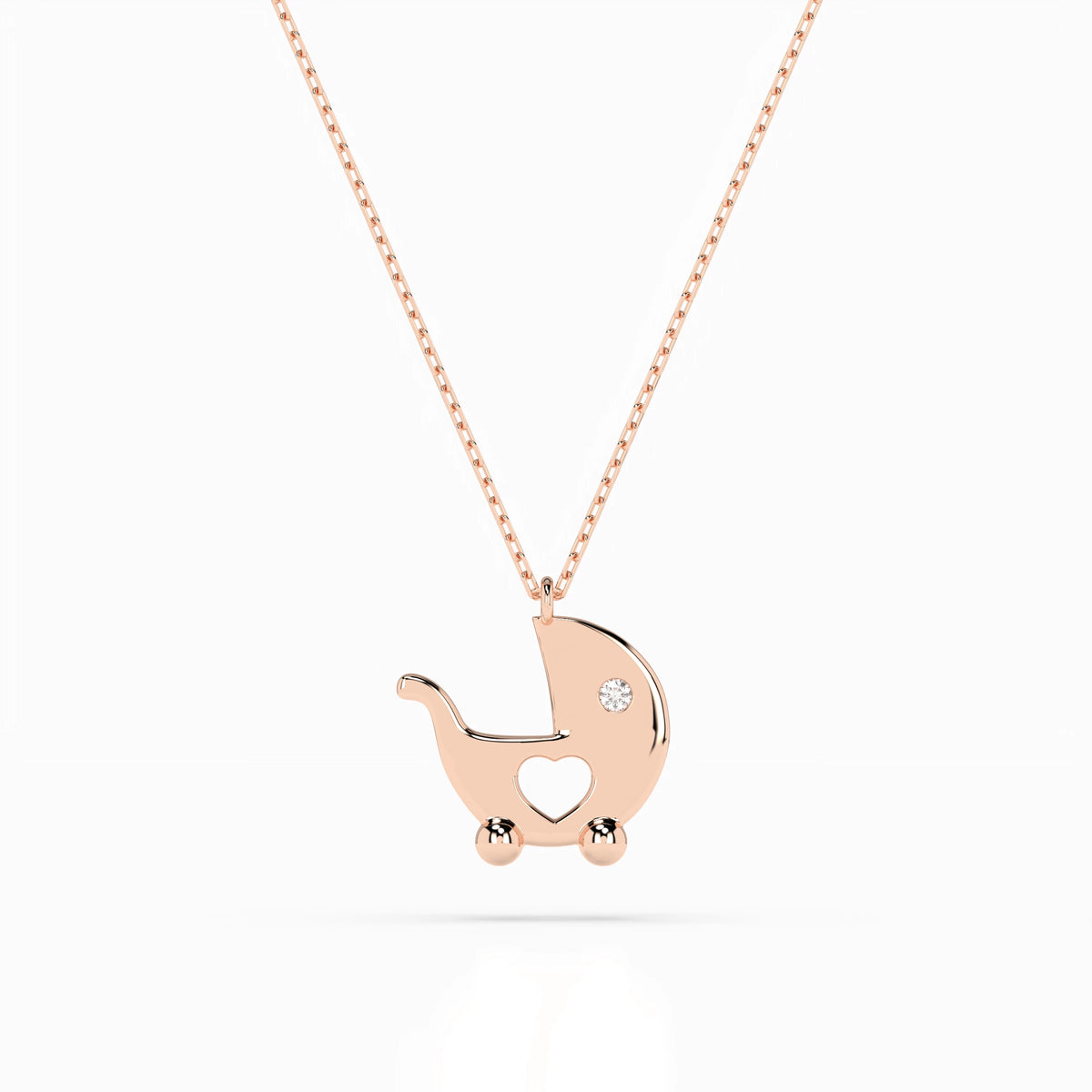Colier din Aur cu Diamant, Forma Rotund Briliant, 0,01 CT