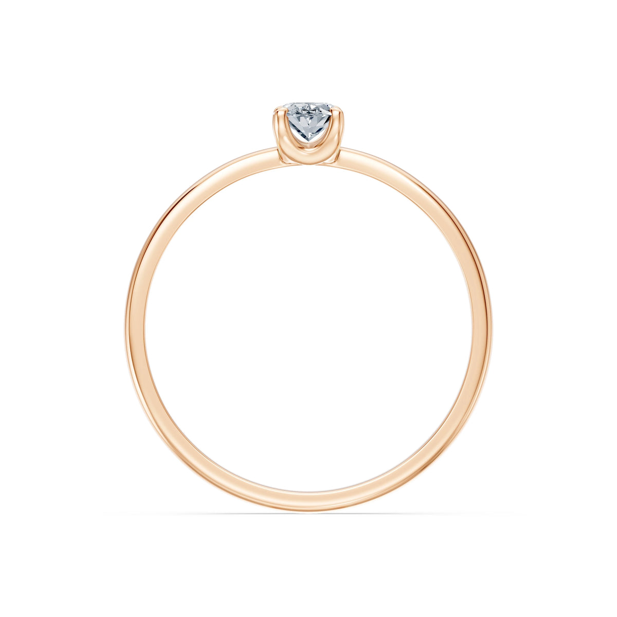 Inel de Logodnă Solitaire din Aur, Diamant Oval 0,30 CT