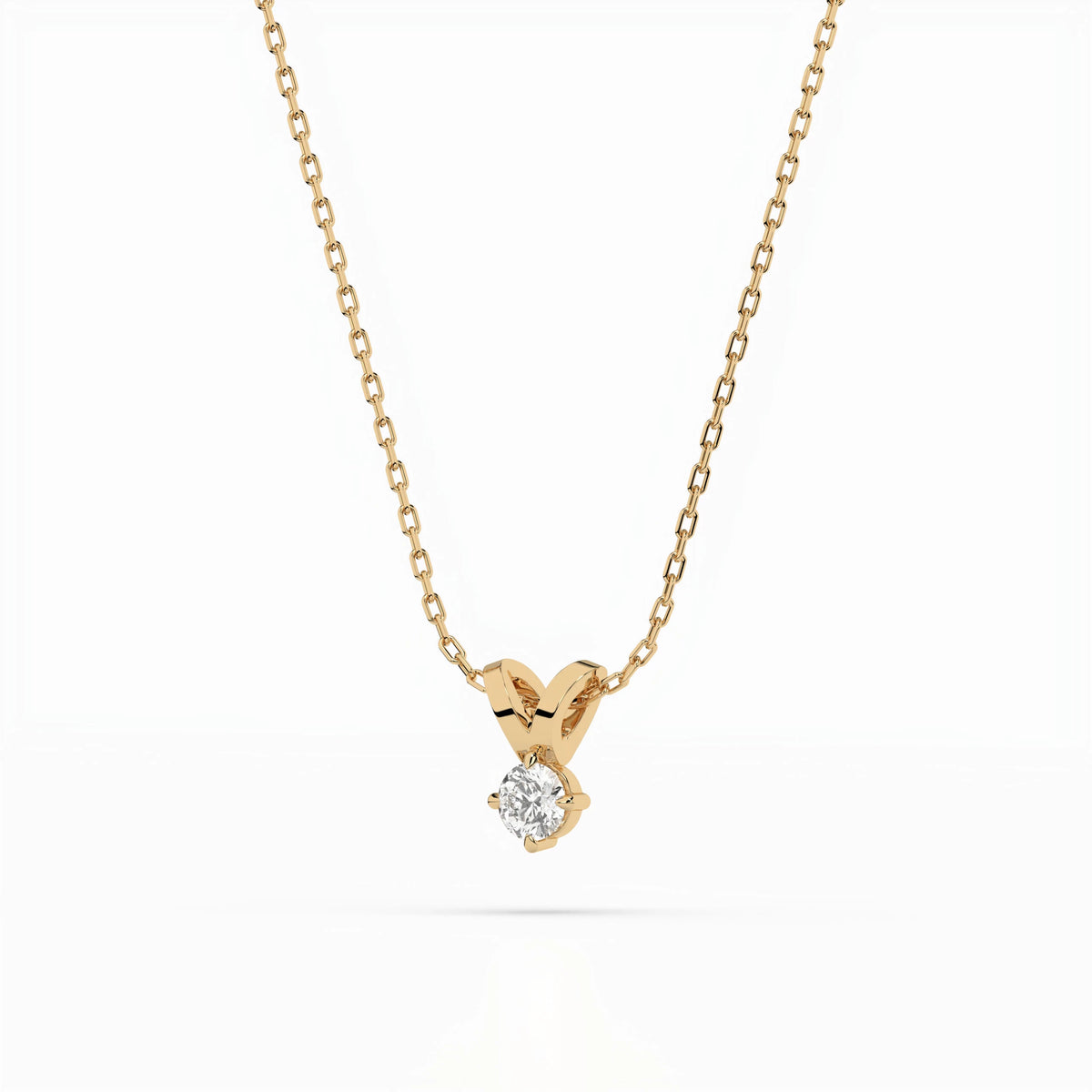 Colier din Aur cu Diamant, Forma Rotund Briliant, 0,20 CT