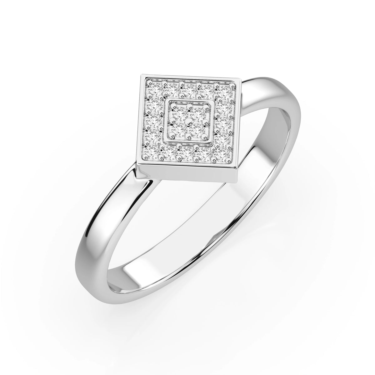 Inel din Aur cu Diamante, Forma Rotund Briliant, 0,12 CT