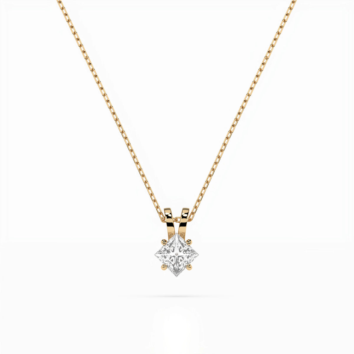 Colier din Aur cu Diamant, Forma Princess, 0,30 CT