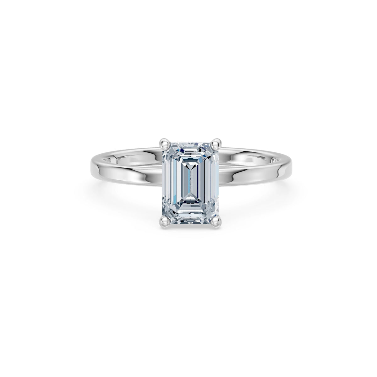 Inel de Logodnă Solitaire din Aur, Diamant Emerald 1,50 CT