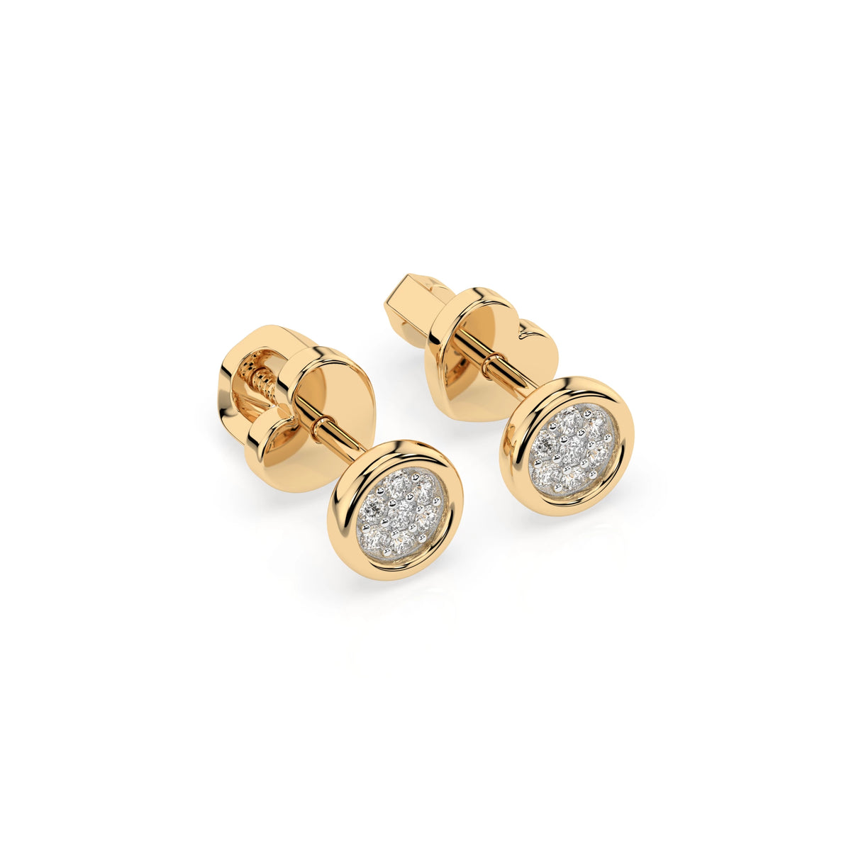 Cercei din Aur cu Diamante Rotunde Briliant 0.08 CT