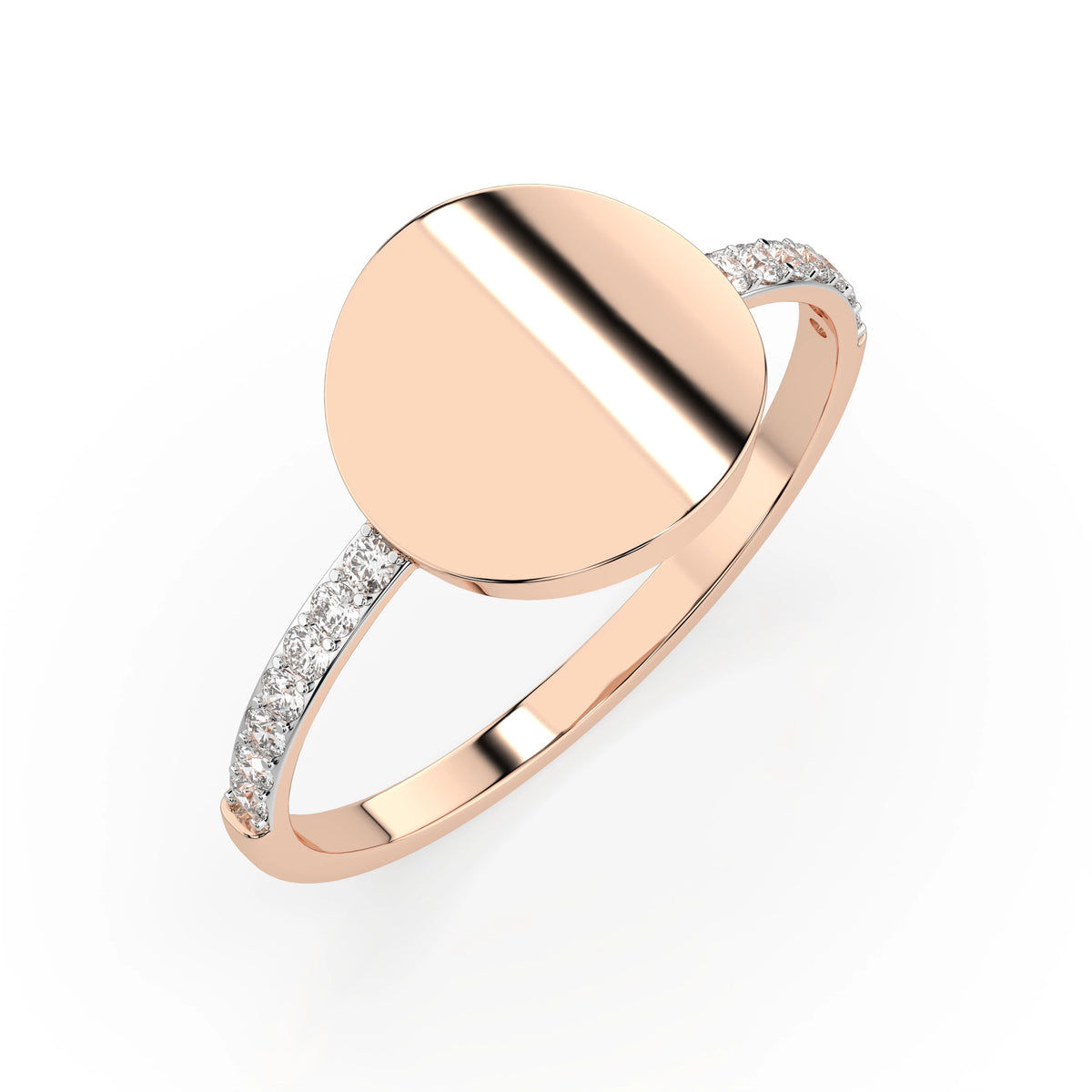 Inel din Aur cu Diamante, Forma Rotund Briliant, 0,14 CT