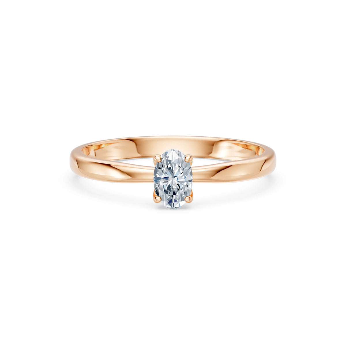 Inel de Logodnă Solitaire din Aur, Diamant Oval 0,30 CT