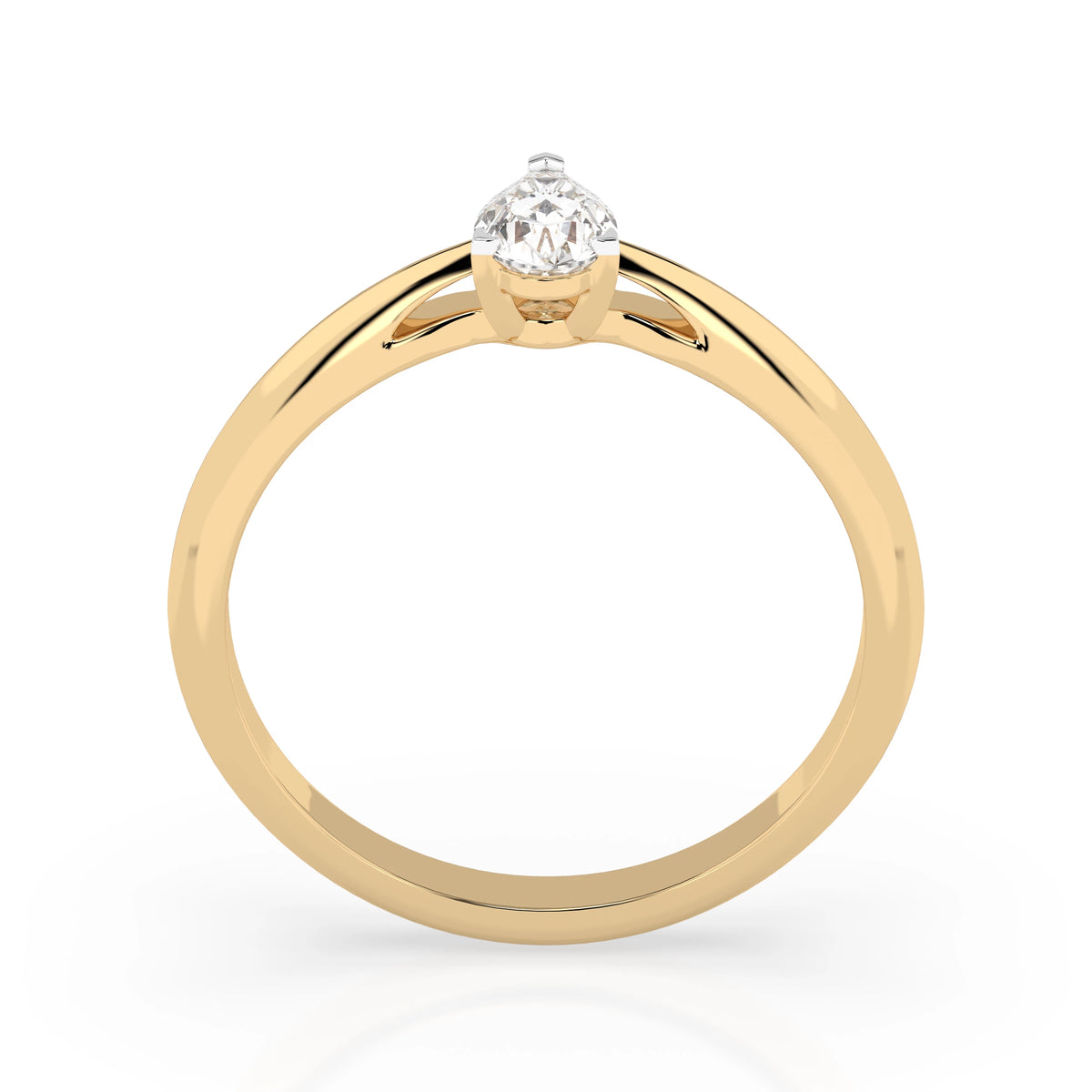 Inel de Logodnă Solitaire din Aur, Diamant Pear 0,30 CT