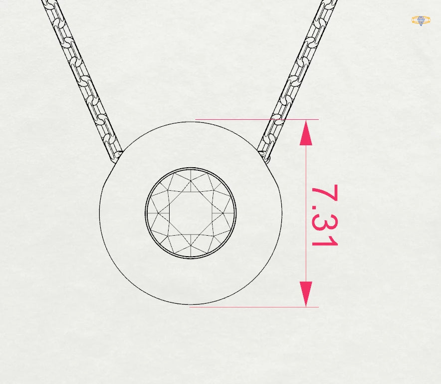 Colier din Aur cu Diamant, Forma Rotund Briliant, 0,25 CT
