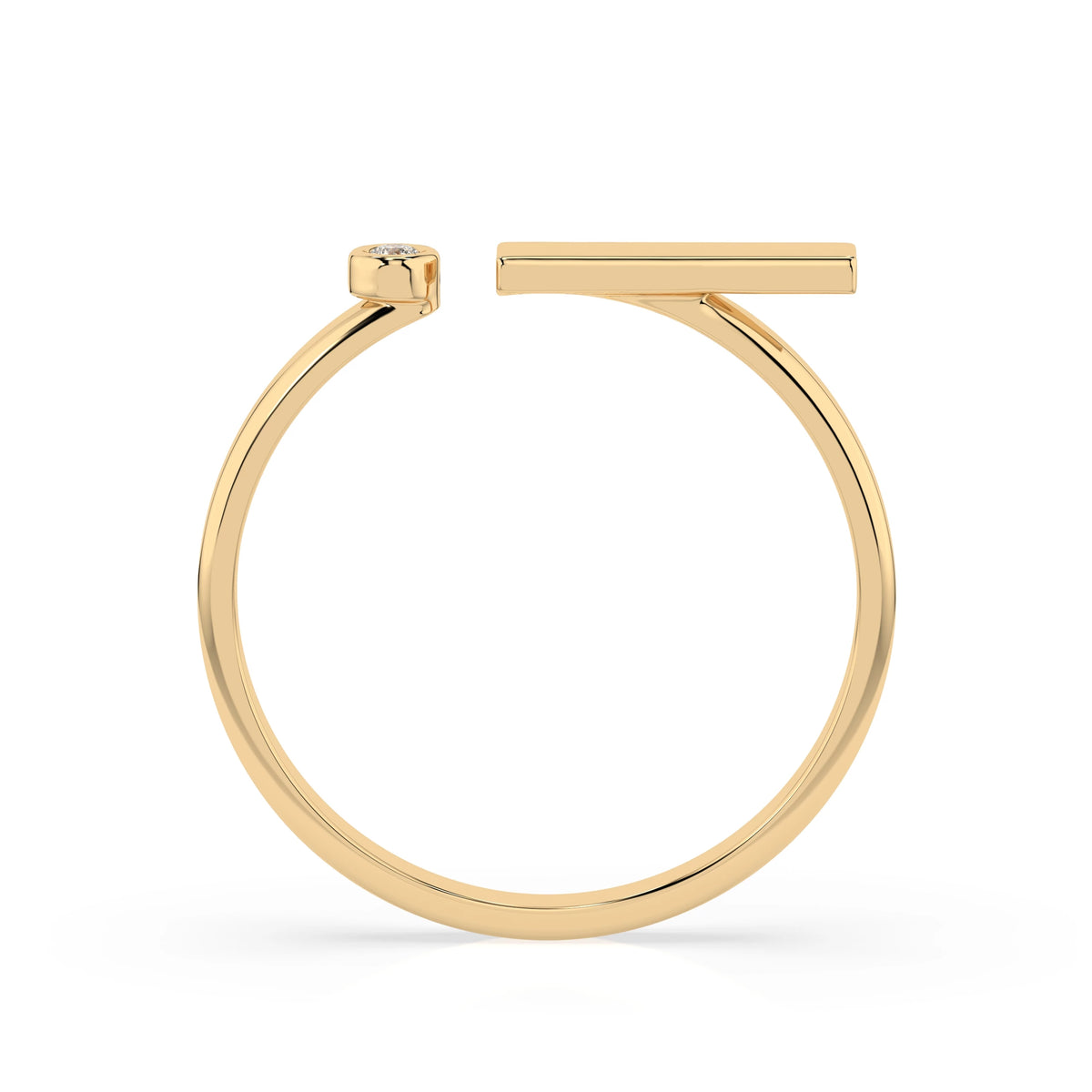 Inel din Aur cu Diamant, Forma Rotund Briliant, 0,02 CT