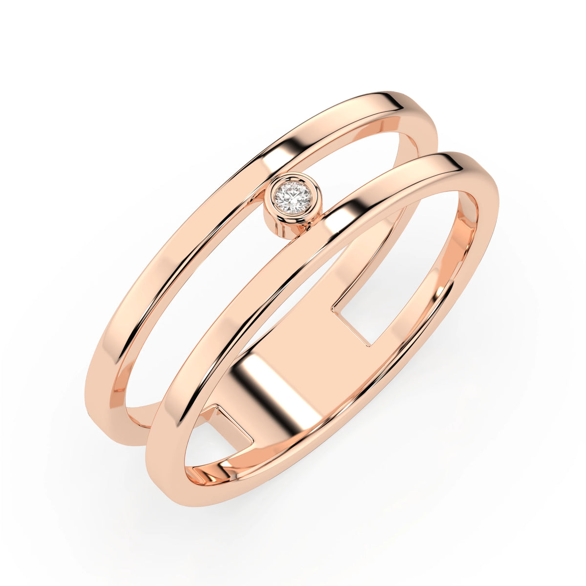 Inel din Aur cu Diamant, Forma Rotund Briliant, 0,02 CT