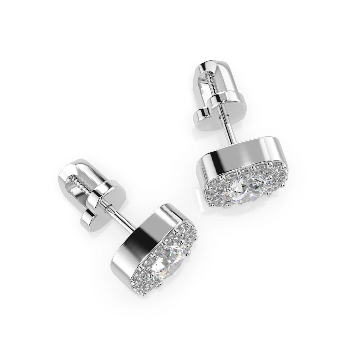 Cercei din Aur cu Diamante, Forma Rotund Briliant, 0,78 CT