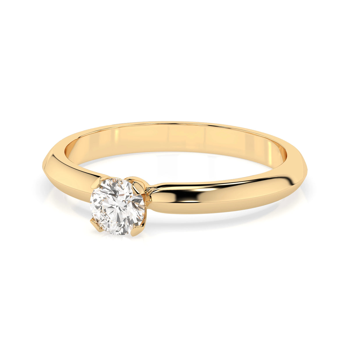 Inel de Logodnă Solitaire din Aur, Diamant Rotund Briliant 0,30 CT