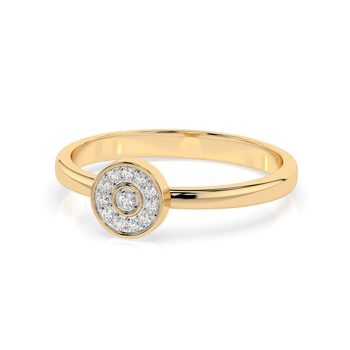 Inel din Aur cu Diamante, Forma Rotund Briliant, 0,08 CT