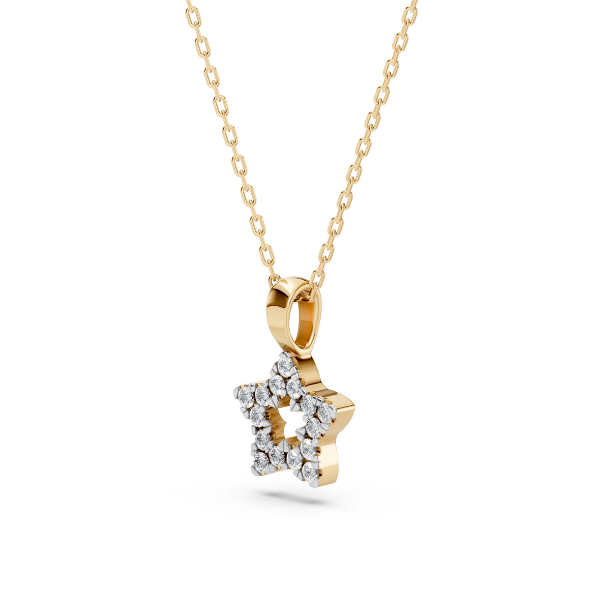 Colier din Aur cu Diamante, Forma Rotund Briliant, 0,08 CT