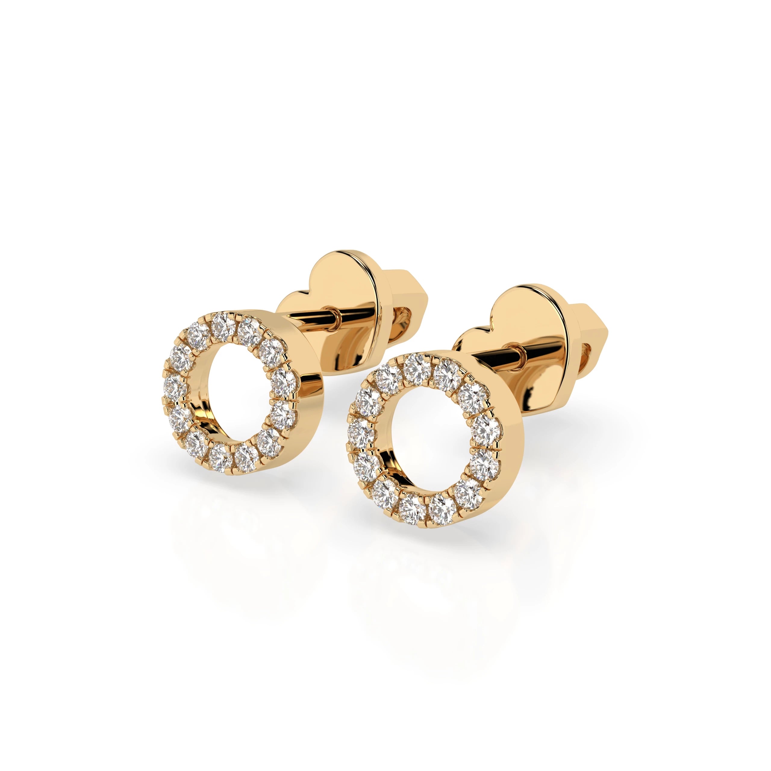 Cercei din Aur cu Diamante Rotunde Briliant 0.16 CT