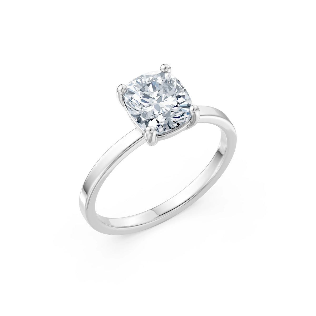 Inel de Logodnă Solitaire din Aur, Diamant Cushion 2,00 CT