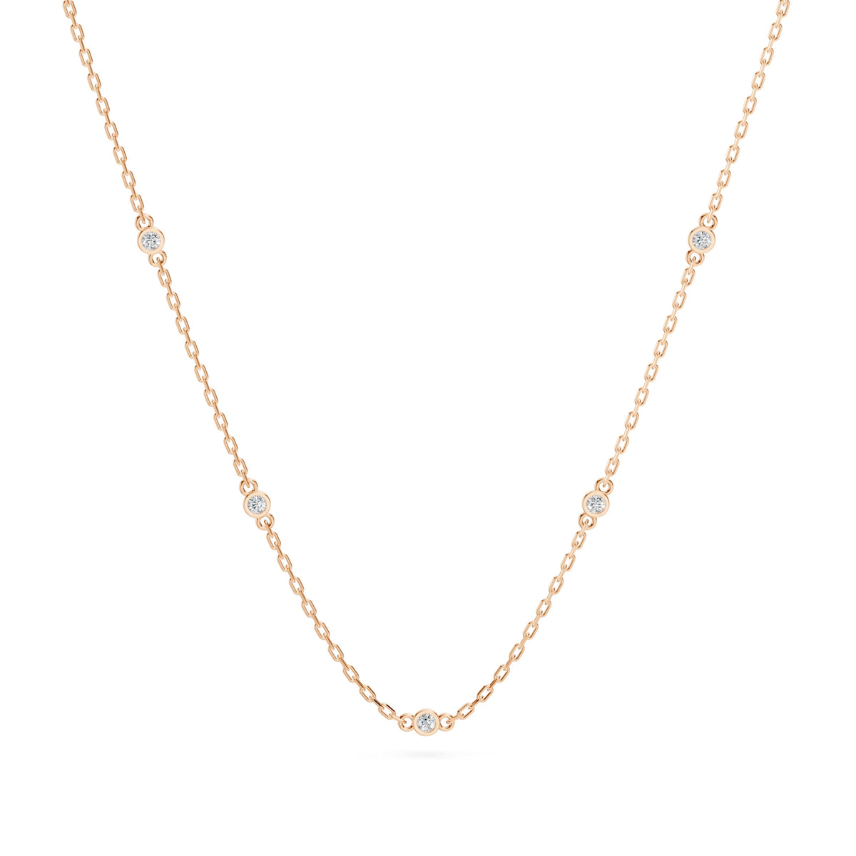Colier din Aur cu Diamante, Forma Rotund Briliant, 0,07 CT