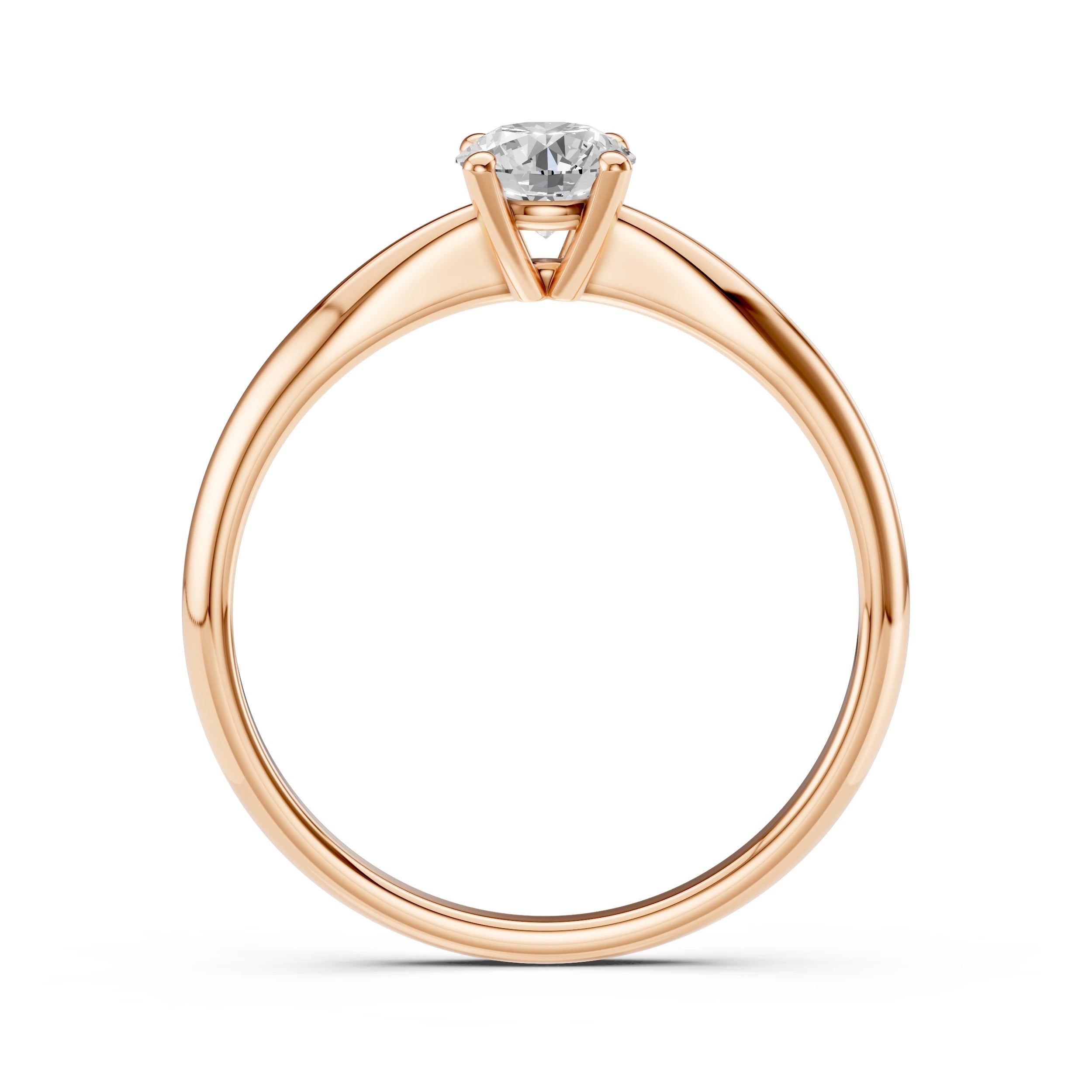 Inel de Logodnă Solitaire din Aur, Diamant Rotund Briliant 0.50 CT