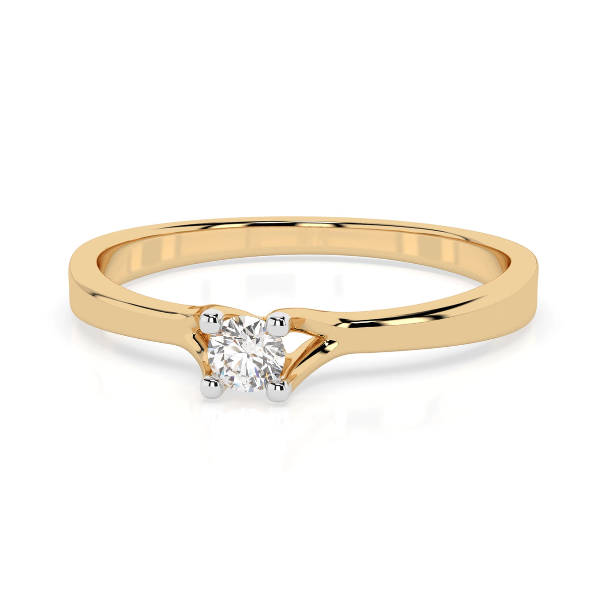 Inel de Logodnă Solitaire din Aur, Diamant Rotund Briliant 0,06 CT