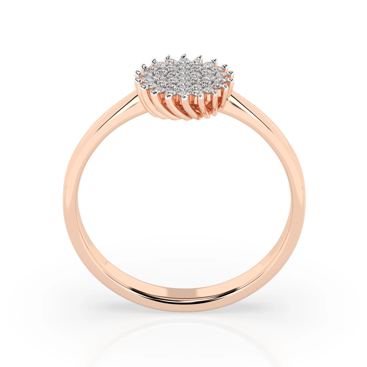 Inel din Aur cu Diamante, Forma Rotund Briliant, 0,15 CT
